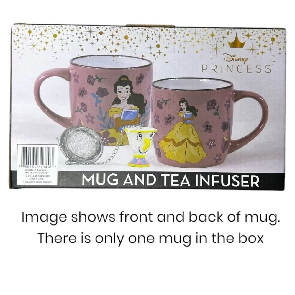 Disney Princess Beauty And The Beast Mug and Tea‎ Infuser Set Belle Chip